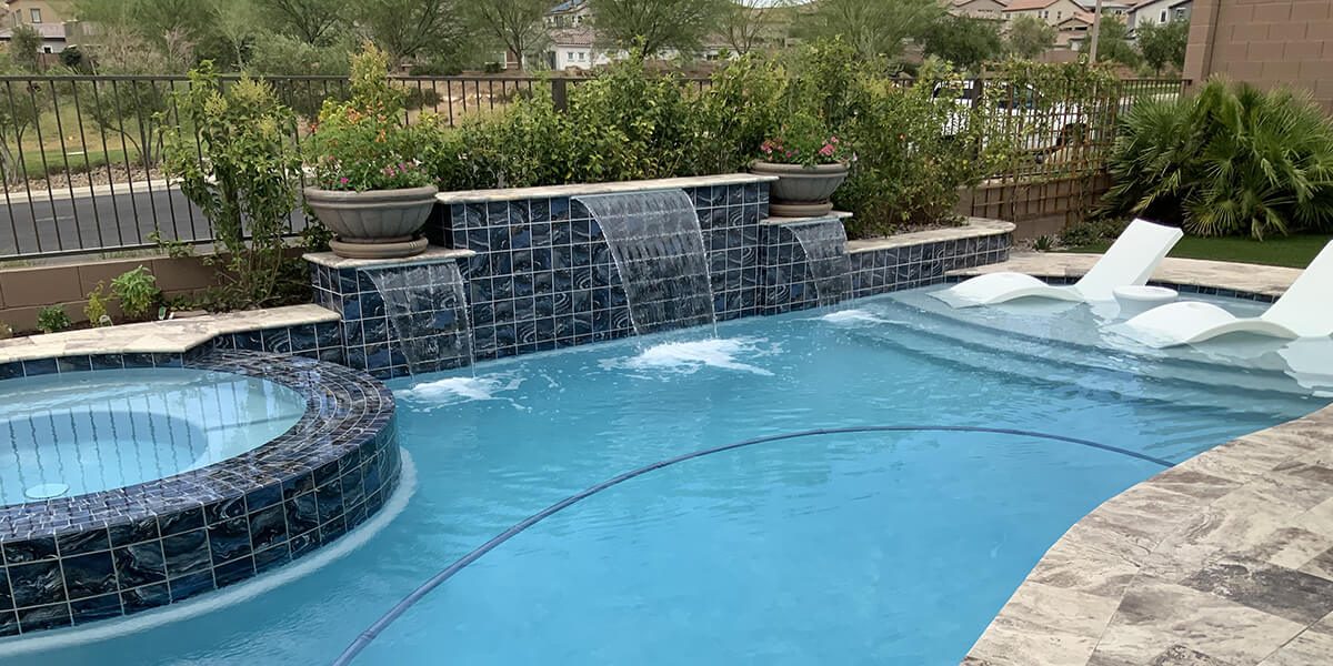 pool with retaining wall